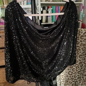 Old Navy Black Sequin Skirt